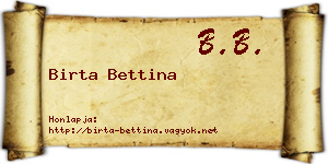 Birta Bettina névjegykártya